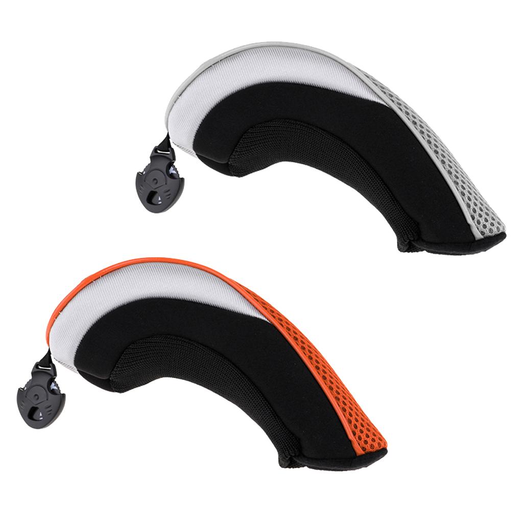 2pcs Golf Hybrid UT Club Rescue Head Cover Headcover Orange & Gray