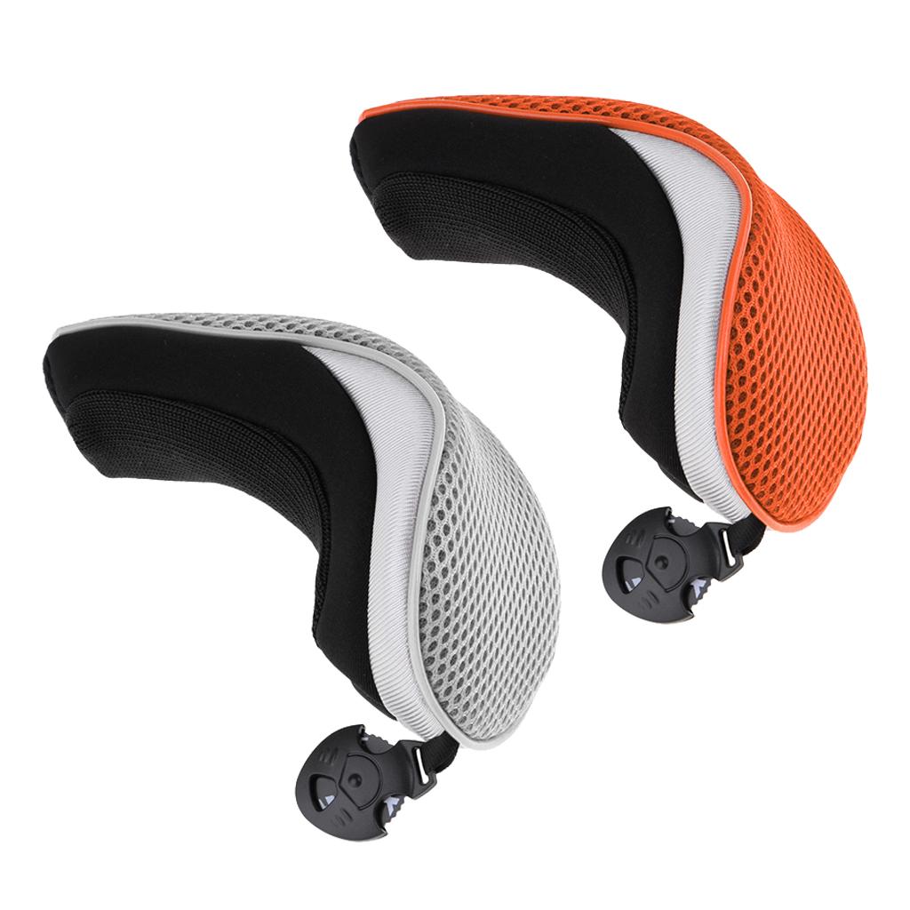 2pcs Golf Hybrid UT Club Rescue Head Cover Headcover Orange & Gray