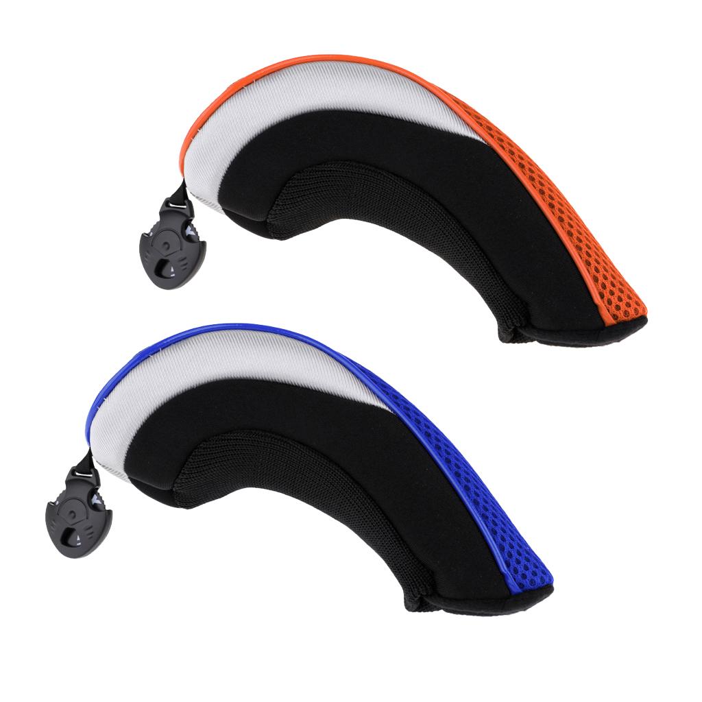 2pcs Golf Hybrid UT Club Rescue Head Cover Headcover Orange & Blue