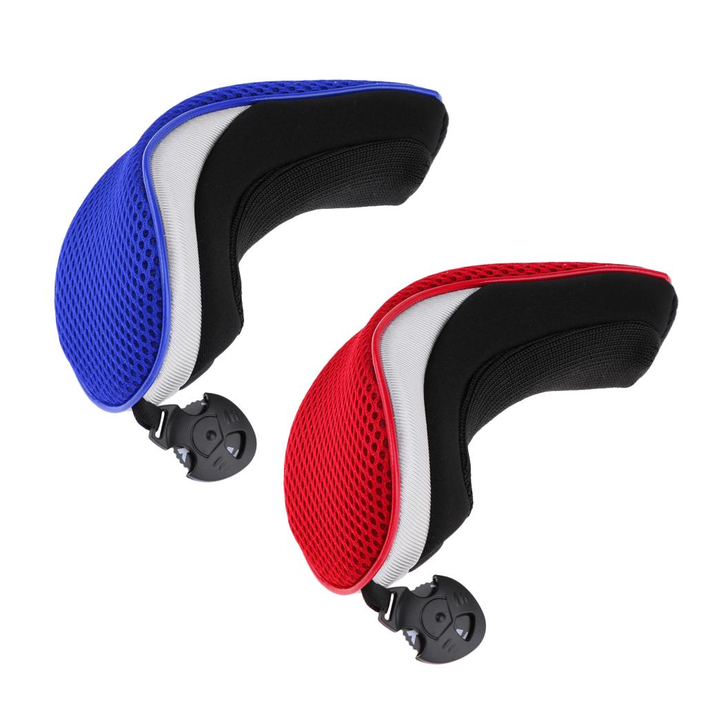 2pcs Golf Hybrid UT Club Rescue Head Cover Headcover Red & Blue