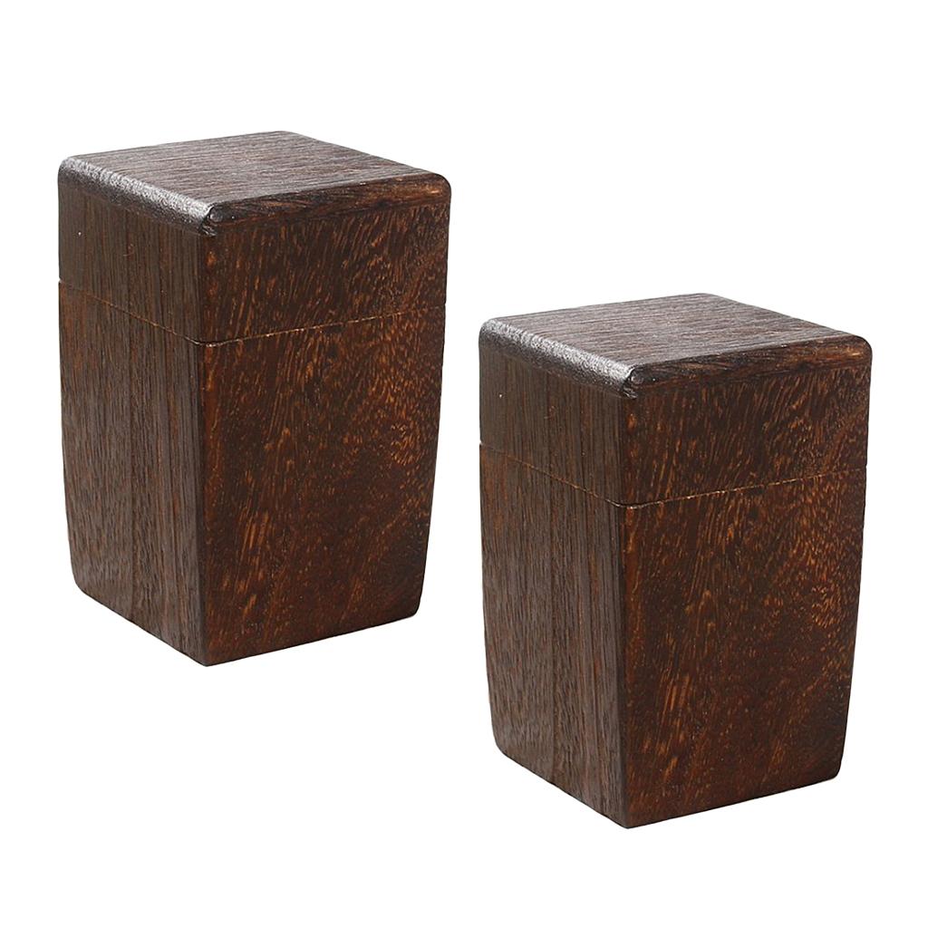 2Pcs Wooden Tea Storage Box Organizer Container Wood Tea Caddy Holder