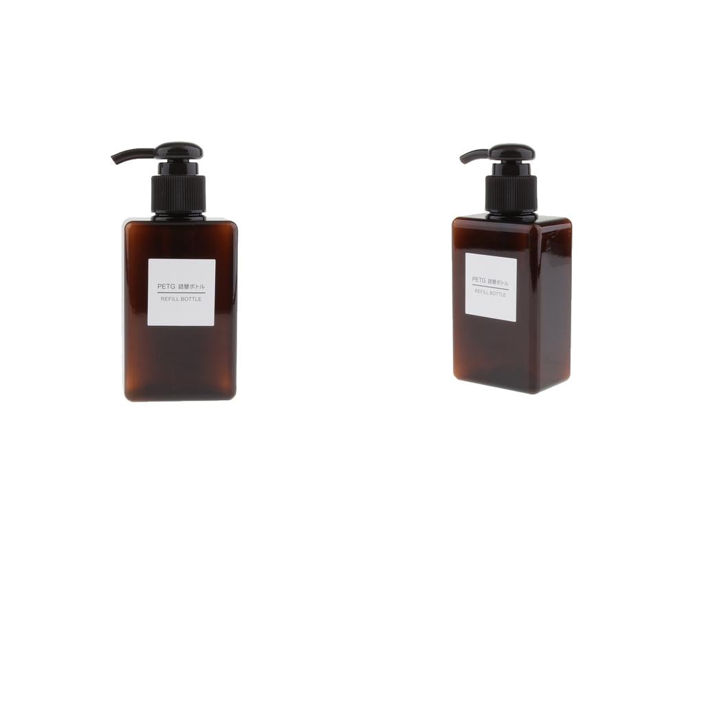 2Pcs Foaming Soap Dispenser Cosmetic Containers Bottle Brown 150ml