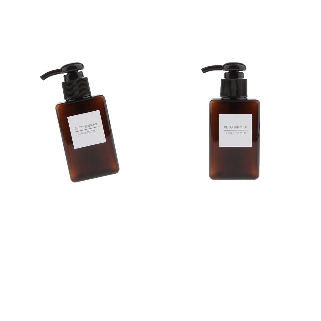 2Pcs Foaming Soap Dispenser Cosmetic Containers Bottle Brown 100ml
