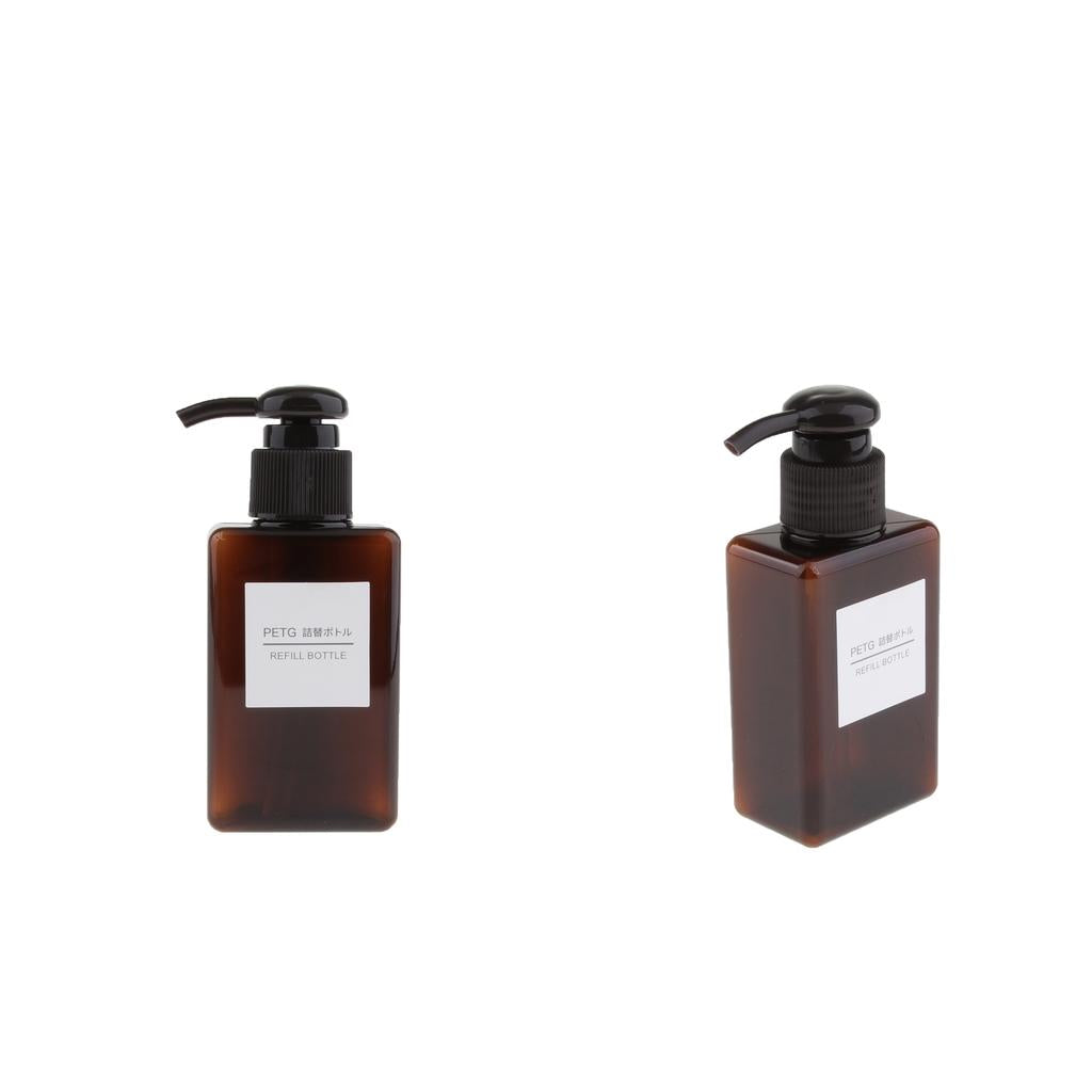 2Pcs Foaming Soap Dispenser Cosmetic Containers Bottle Brown 100ml