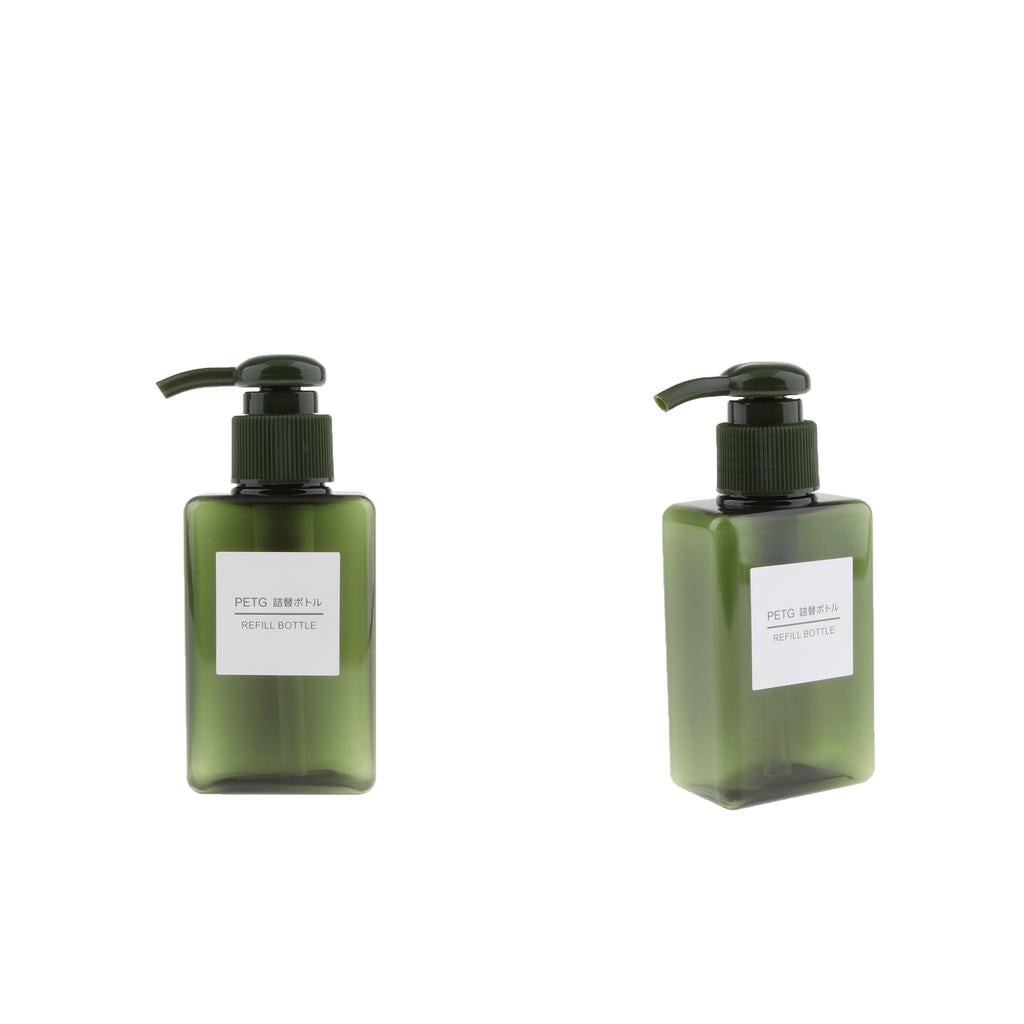 2Pcs Foaming Soap Dispenser Cosmetic Containers Bottle Dark green 100ml