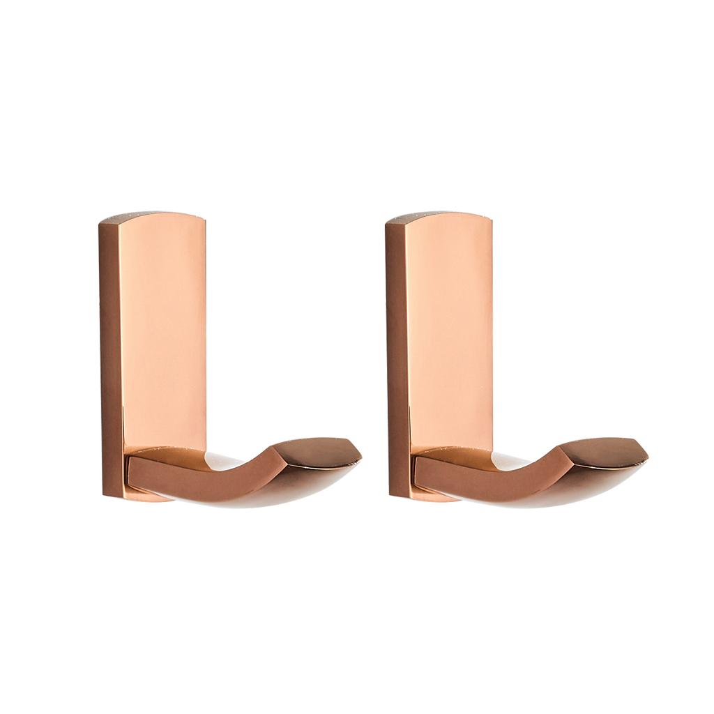 2xRose Gold Brass Bathroom Wall Mounted Towel Rack Coat Hat Hook Hanger