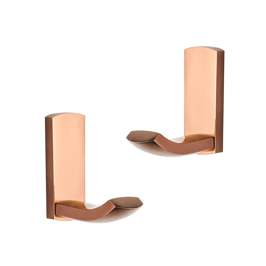 2xRose Gold Brass Bathroom Wall Mounted Towel Rack Coat Hat Hook Hanger