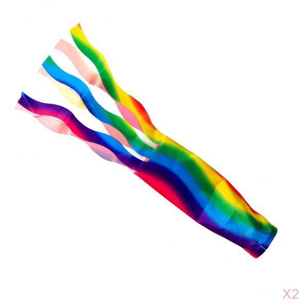 2Pcs Windsock Polyester Outdoor Garden Wind Sock Decoration 70cm Rainbow