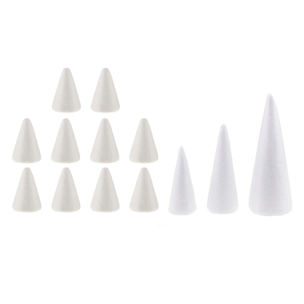 26Pcs Cone Shaped Styrofoam Foam Ornaments for Handmade DIY Modelling Crafts