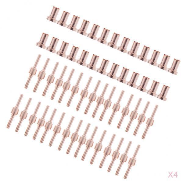 4x40pcs Red Copper Extended Long Plasma Cutter Tip Electrodes & Nozzles Kit