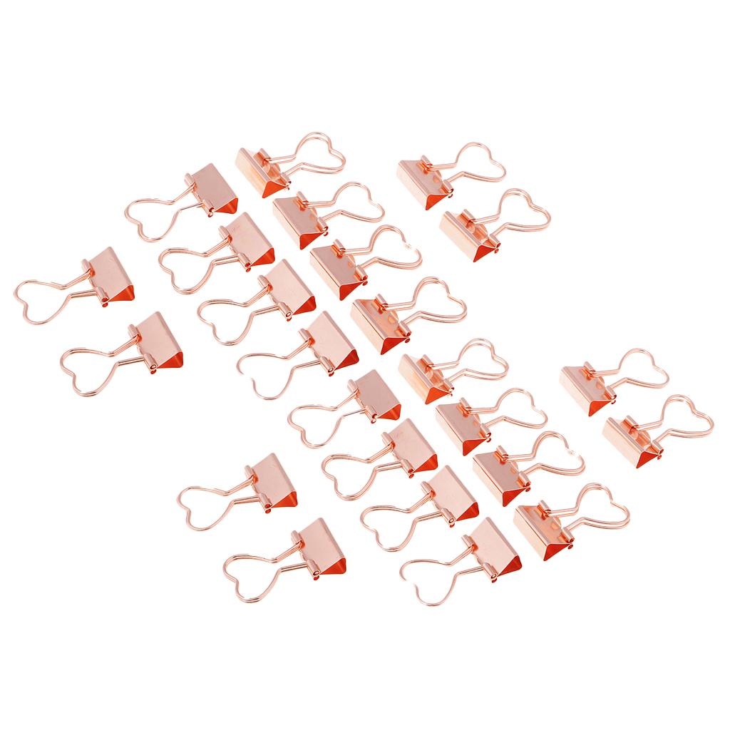 24 Pieces Metal Foldback Binder Clips School Office Paper Clips Rose gold