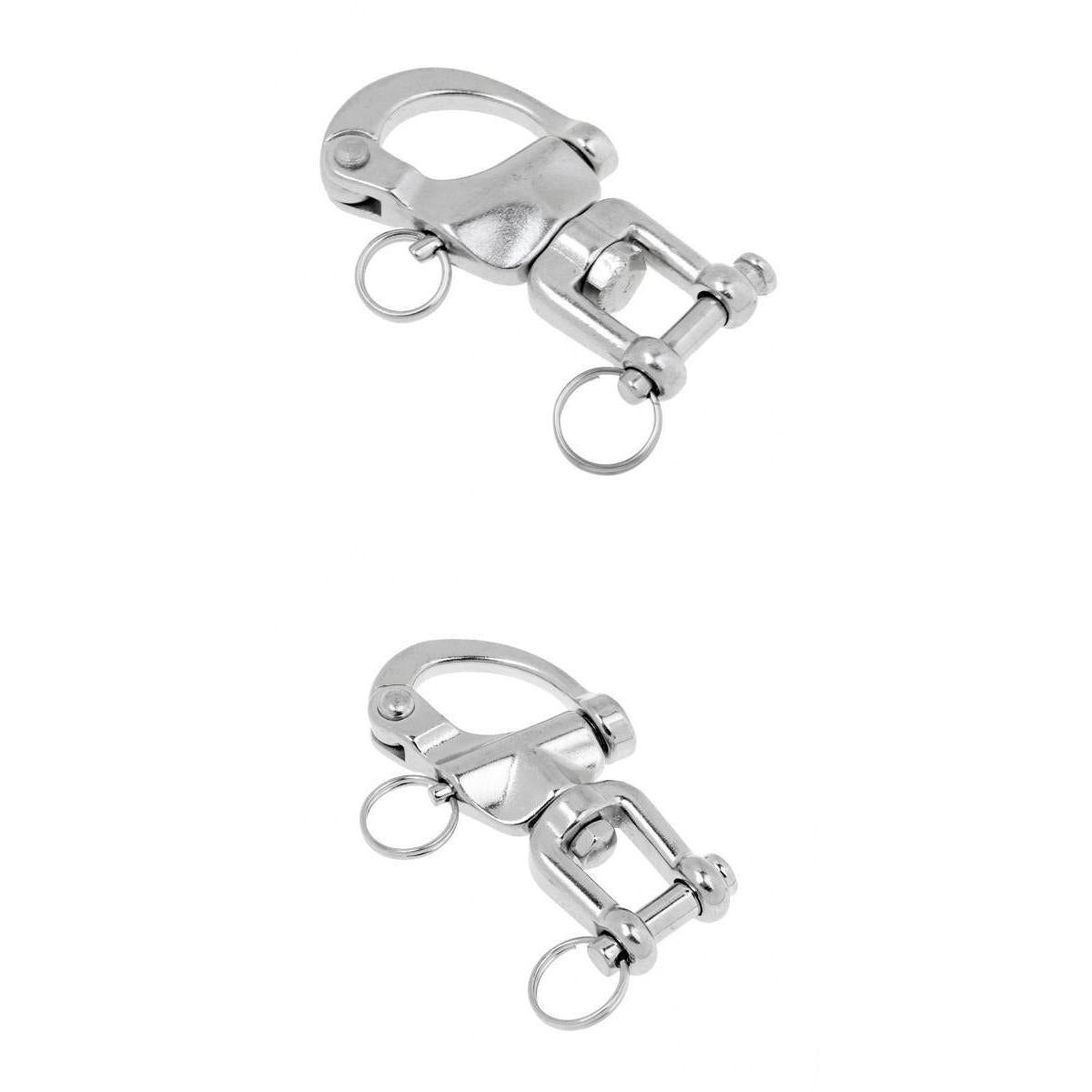 2pcs Snap Swivel Stainless Steel Shackle Marine Boat Sail Hardware 9.3&6.8cm