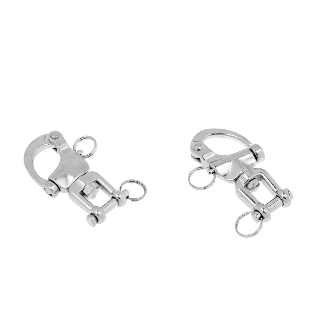 2pcs Snap Swivel Stainless Steel Shackle Marine Boat Sail Hardware 9.3&6.8cm
