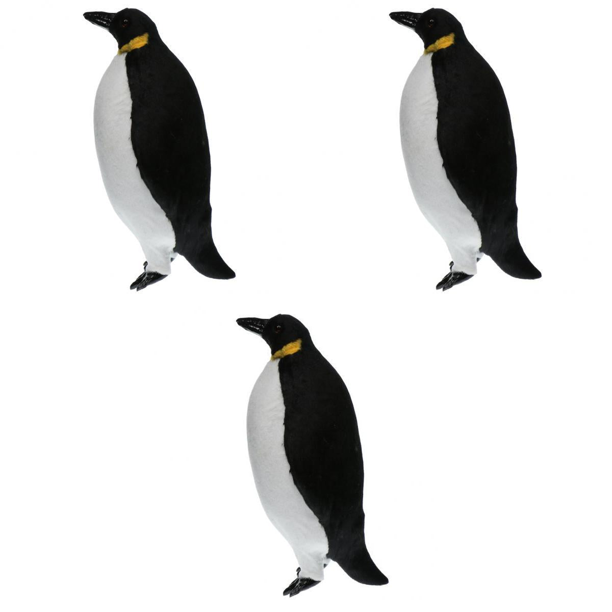 3Pcs Artificial Simulation Ornaments Feathered Fake Penguin Decor S+M+L Gift