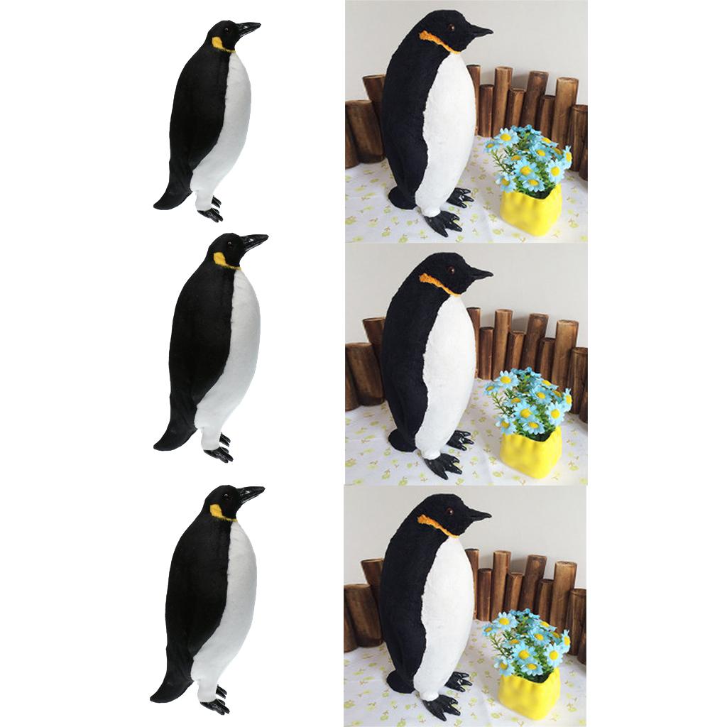 3Pcs Artificial Simulation Ornaments Feathered Fake Penguin Decor S+M+L Gift