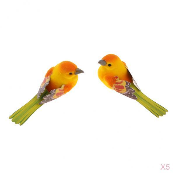 10Pcs Artificial Realistic Decor Fake Bird Simulation Home Ornament Bird