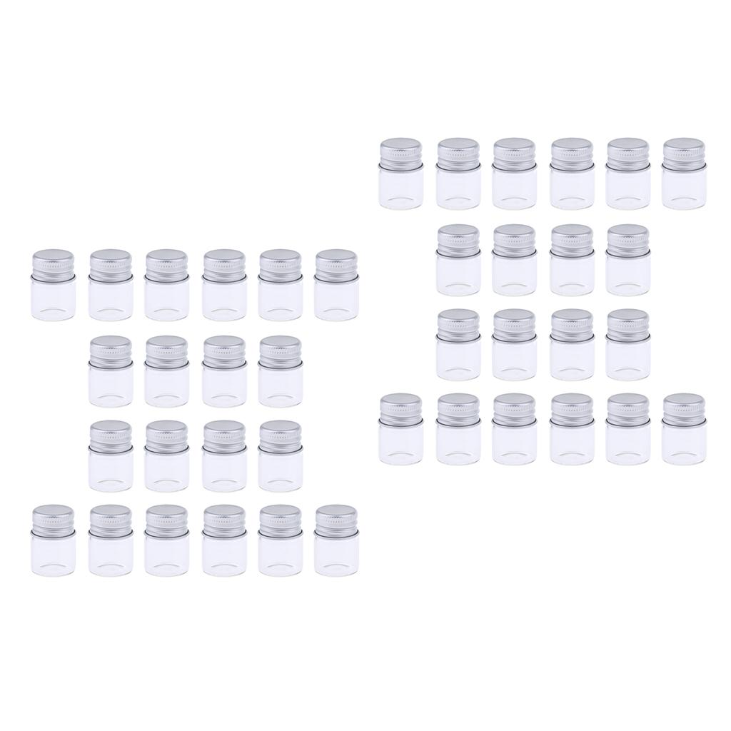 40X Empty Refillable Cosmetic Container Bottle Round Glass Jar Cannings 5ml