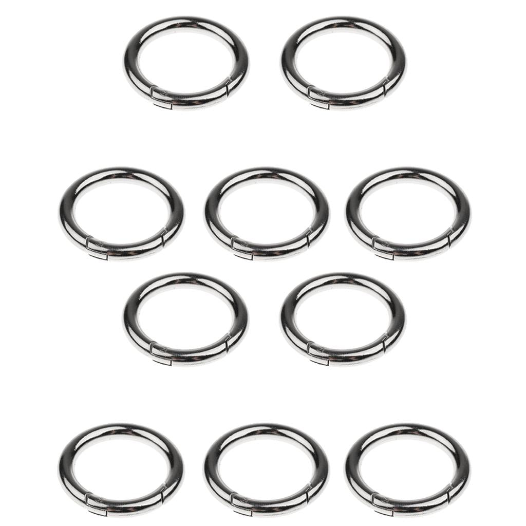 10 Piece Round Push Gate Snap Open Hook Spring Ring Key Chain Carabiner 30mm