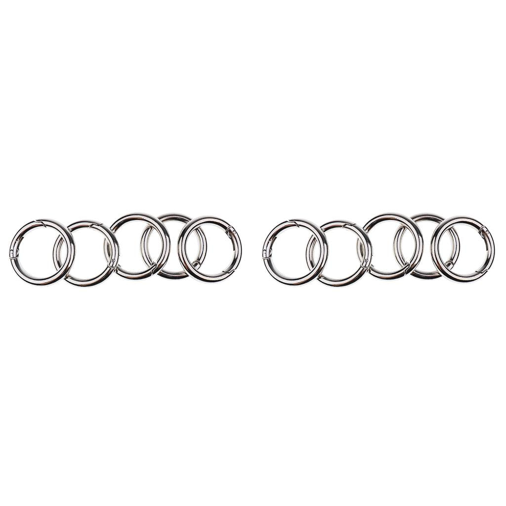10 Piece Round Push Gate Snap Open Hook Spring Ring Key Chain Carabiner 35mm