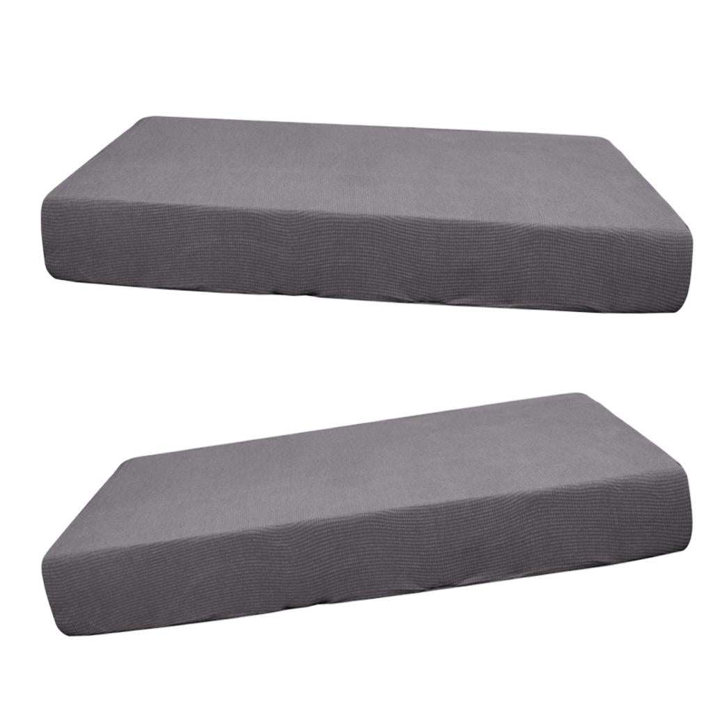 2/3/4pcs Stretch Spandex Jacquard Sofa Seat Cushion Covers Light Grey-2pcs