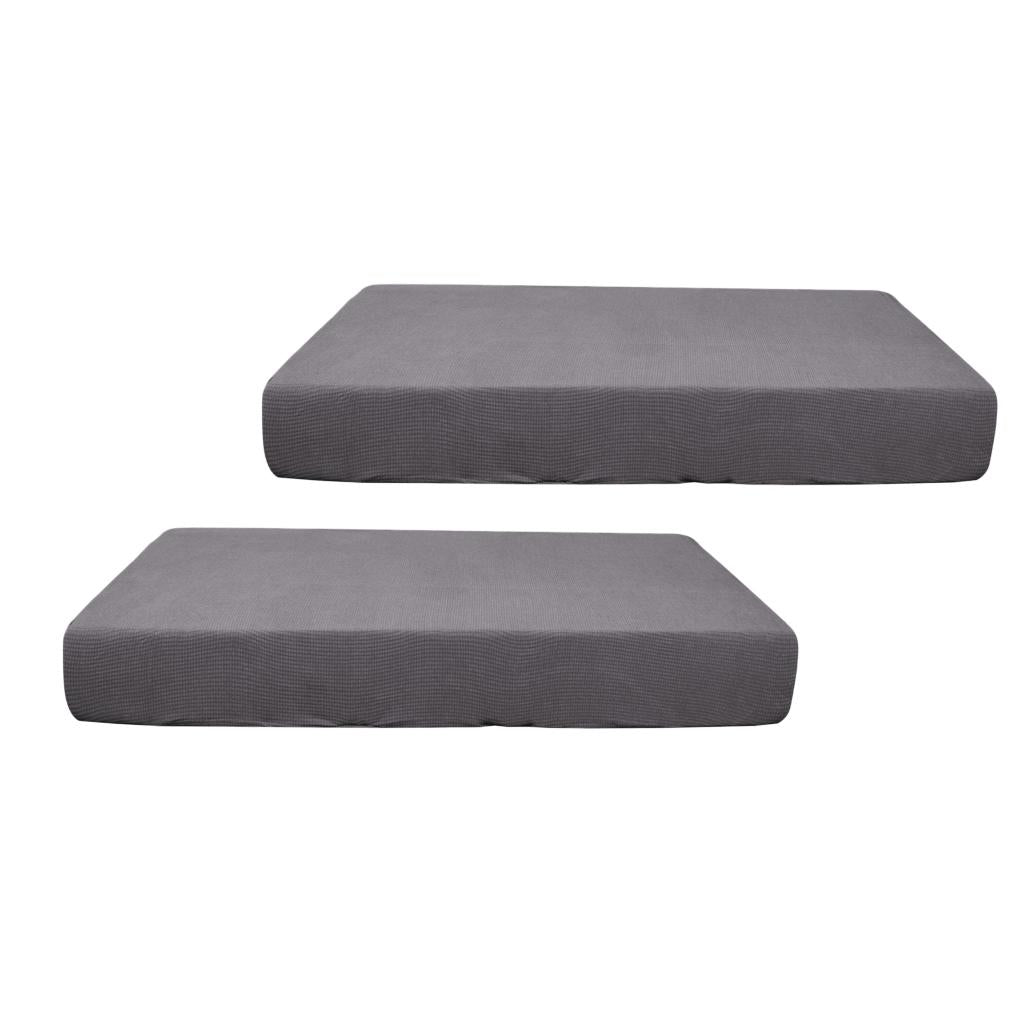 2/3/4pcs Stretch Spandex Jacquard Sofa Seat Cushion Covers Light Grey-2pcs