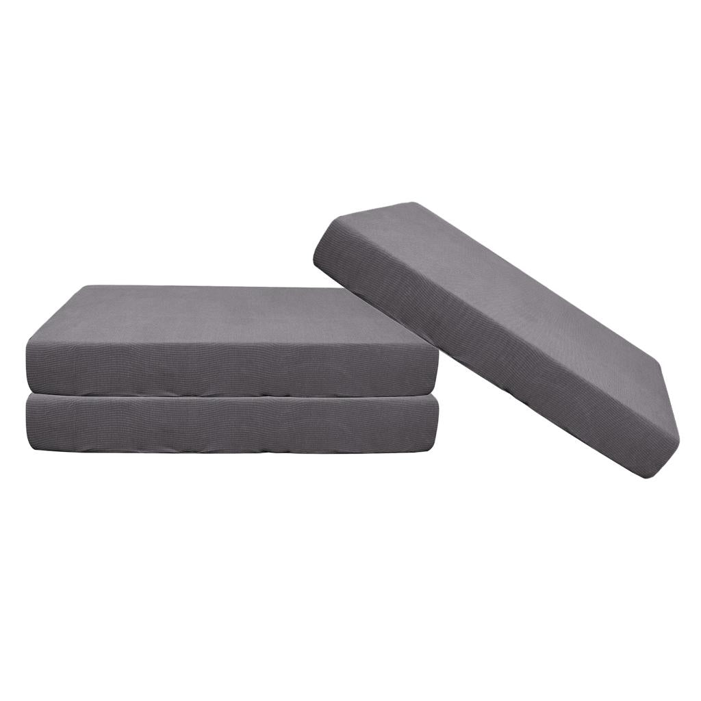 2/3/4pcs Stretch Spandex Jacquard Sofa Seat Cushion Covers Light Grey-3pcs