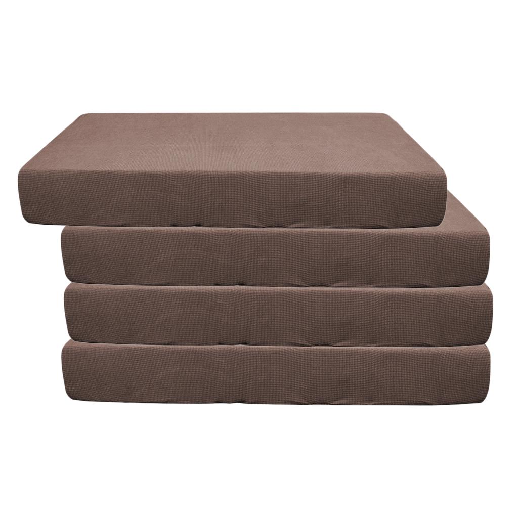 2/3/4pcs Stretch Spandex Jacquard Sofa Seat Cushion Covers Light Coffee-4pcs