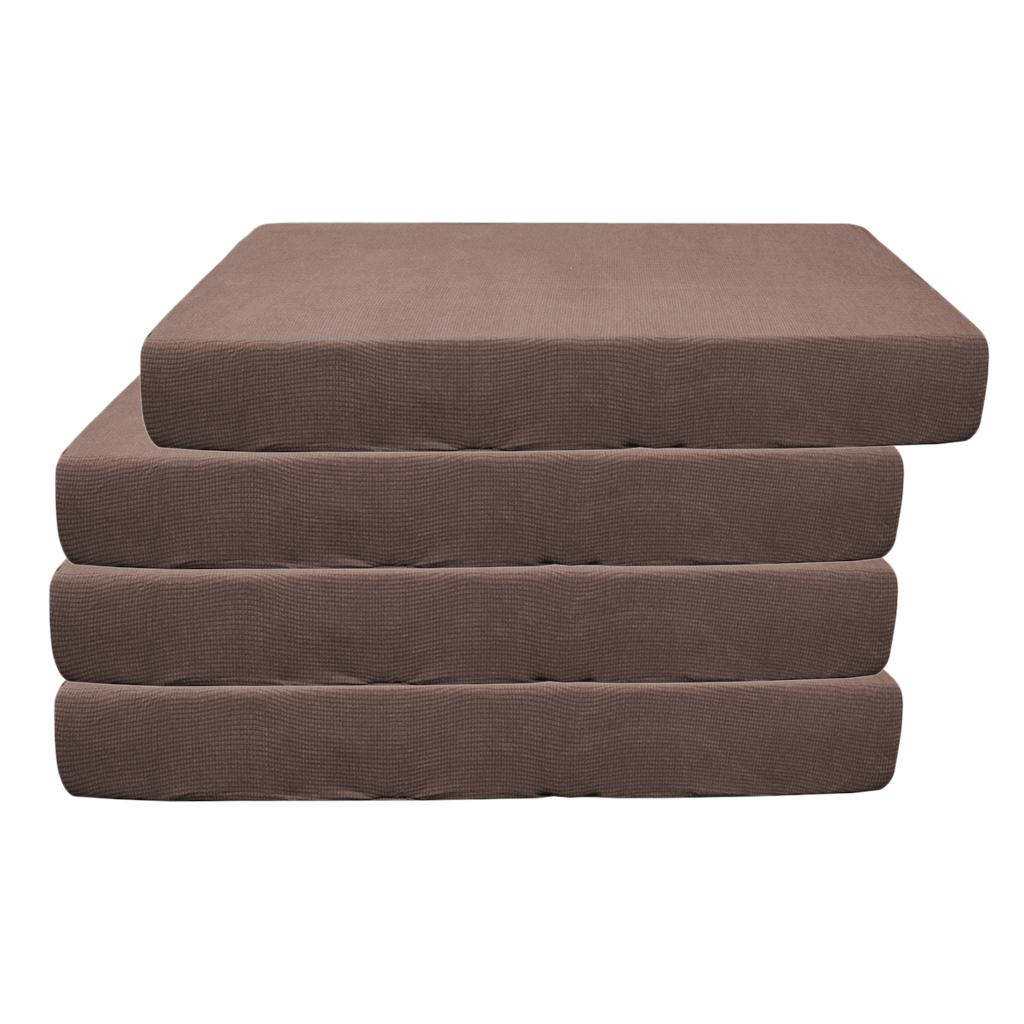 2/3/4pcs Stretch Spandex Jacquard Sofa Seat Cushion Covers Light Coffee-4pcs