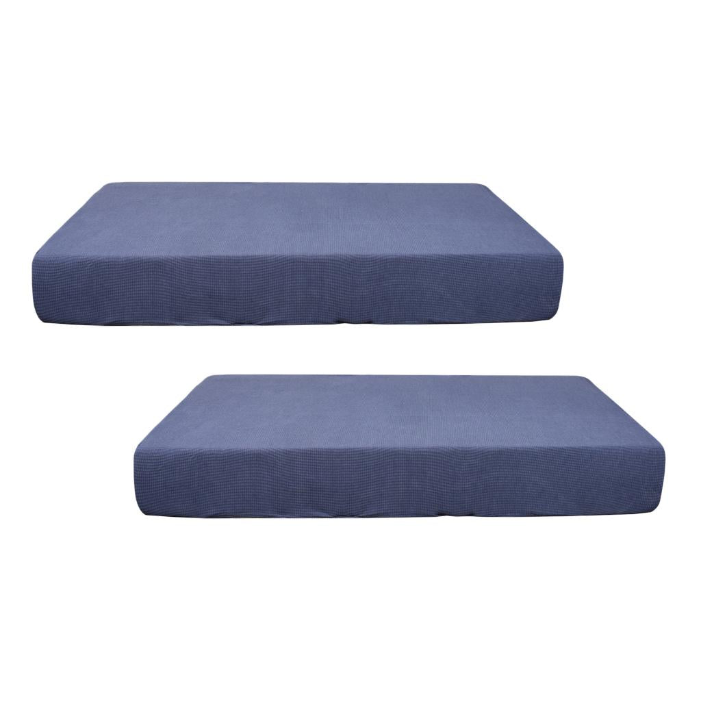 2/3/4pcs Stretch Spandex Jacquard Sofa Seat Cushion Covers Dark Grey-2pcs