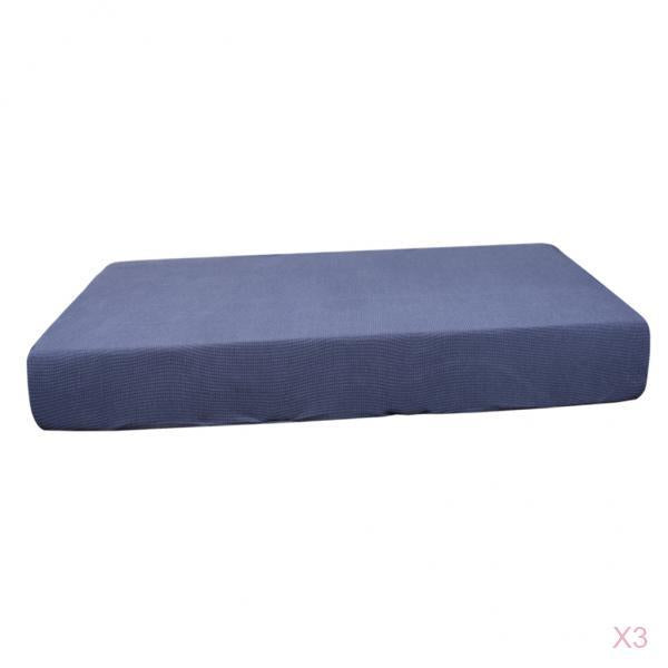 2/3/4pcs Stretch Spandex Jacquard Sofa Seat Cushion Covers Dark Grey-3pcs