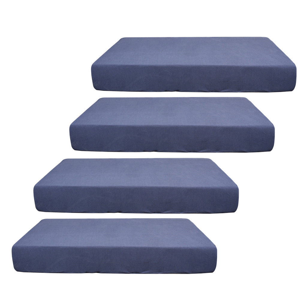 2/3/4pcs Stretch Spandex Jacquard Sofa Seat Cushion Covers Dark Grey-4pcs