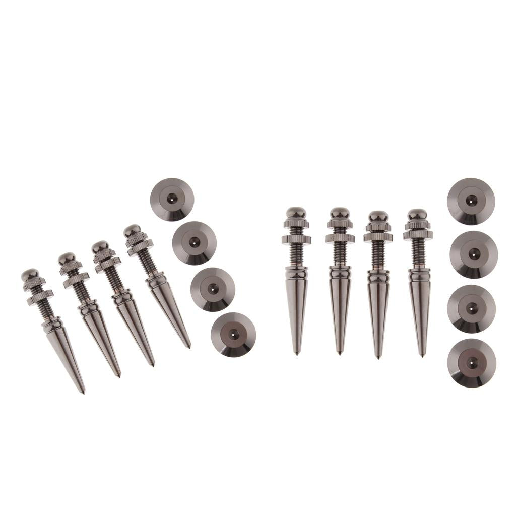 8 Sets Pure Copper Speaker Spikes Feet Base Cones Floor Protectors Gray