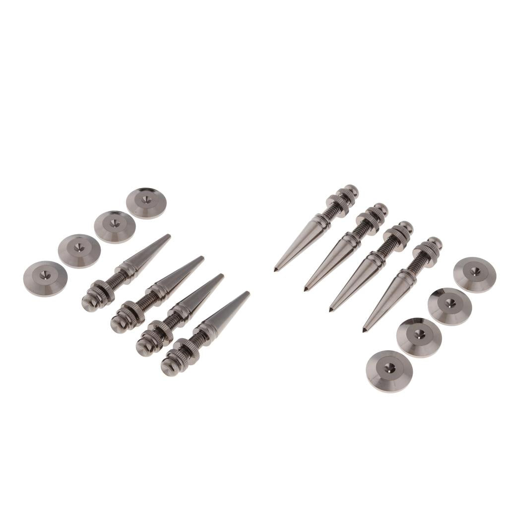 8 Sets Pure Copper Speaker Spikes Feet Base Cones Floor Protectors Gray