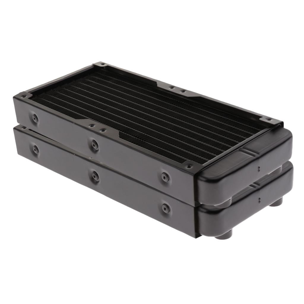 2x 240mm 10Pipe Computer Radiator Water Cooler fr CPU Heatsink Screw