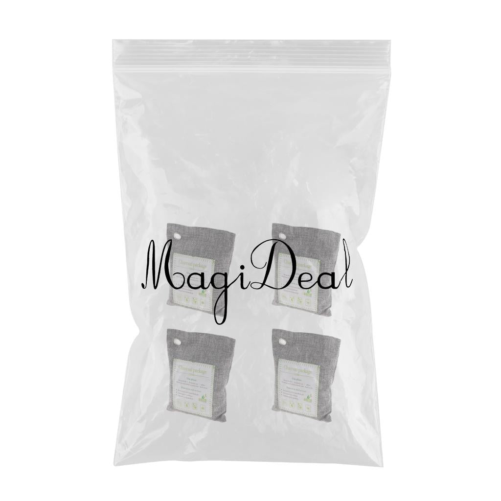 4 Pack Bamboo Charcoal Air Purifying Freshener Odor Eliminator Bag Gray