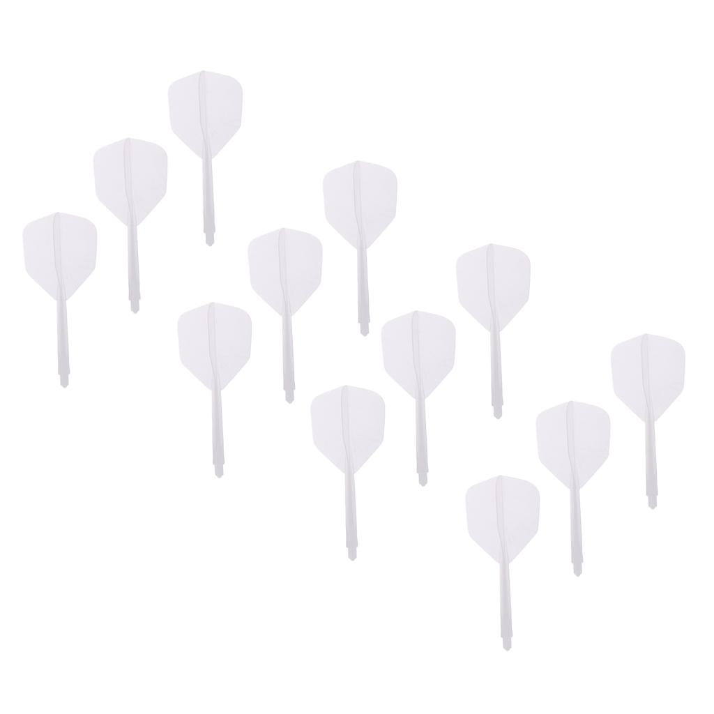 12Piece Transparent 2BA Thread Dart Shafts and Dart Flights Connection White