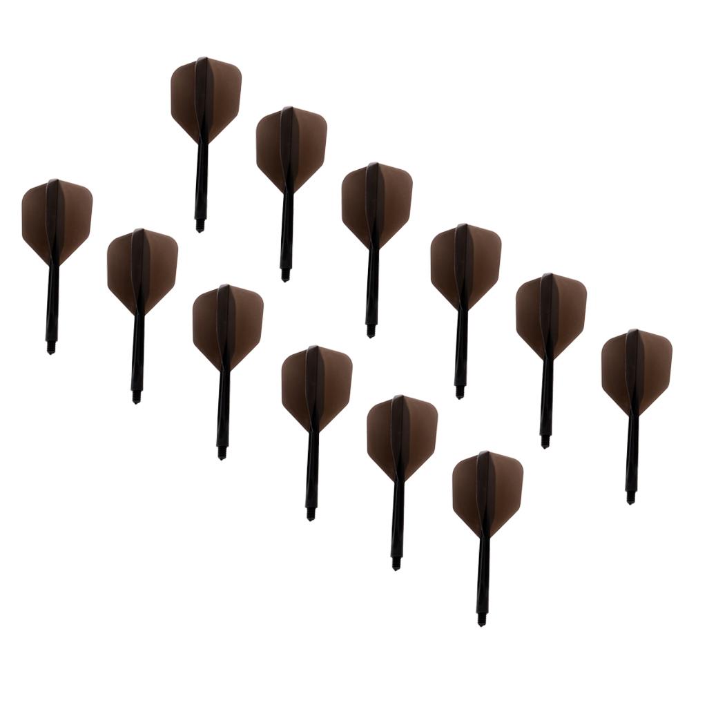 12Piece Transparent 2BA Thread Dart Shafts and Dart Flights Connection Black