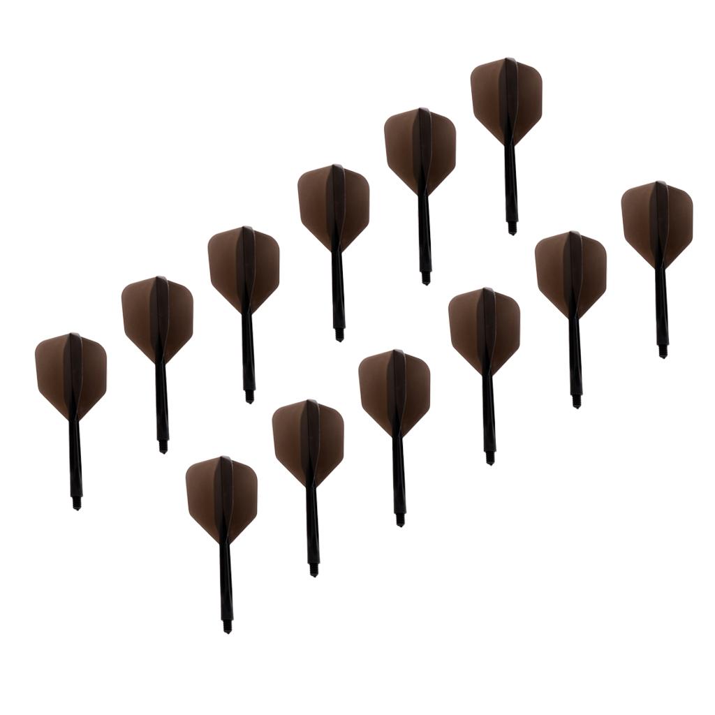 12Piece Transparent 2BA Thread Dart Shafts and Dart Flights Connection Black