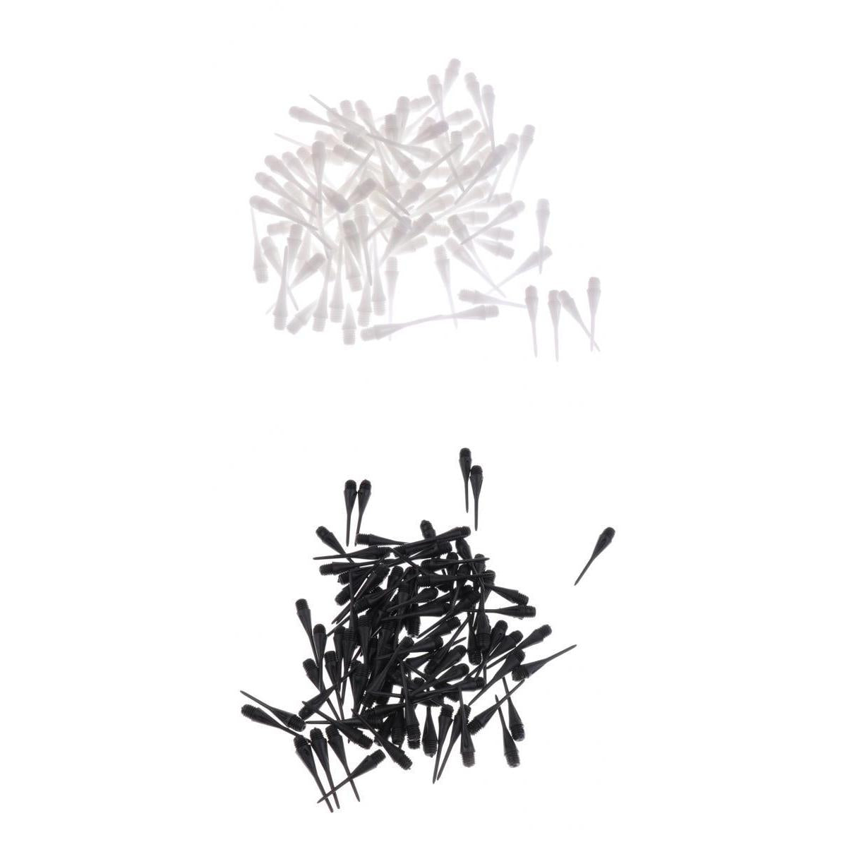 200 Pcs Dart Soft Tips Points 2BA Standard Darts Shaft Needle Black & White
