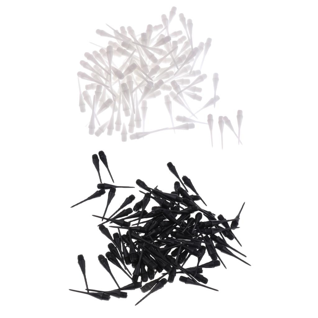 200 Pcs Dart Soft Tips Points 2BA Standard Darts Shaft Needle Black & White