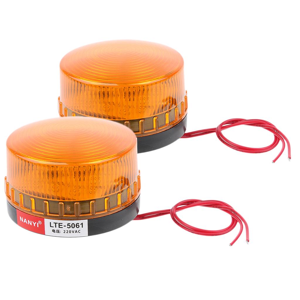 2Pcs 220V Emergency LED Flashing Strobe Signal Warning Light Beacon Workshop