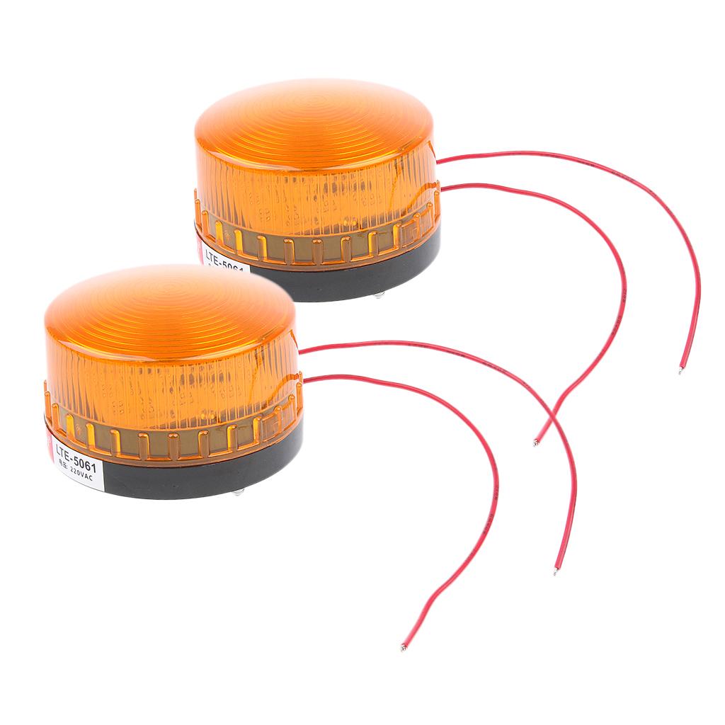 2Pcs 220V Emergency LED Flashing Strobe Signal Warning Light Beacon Workshop