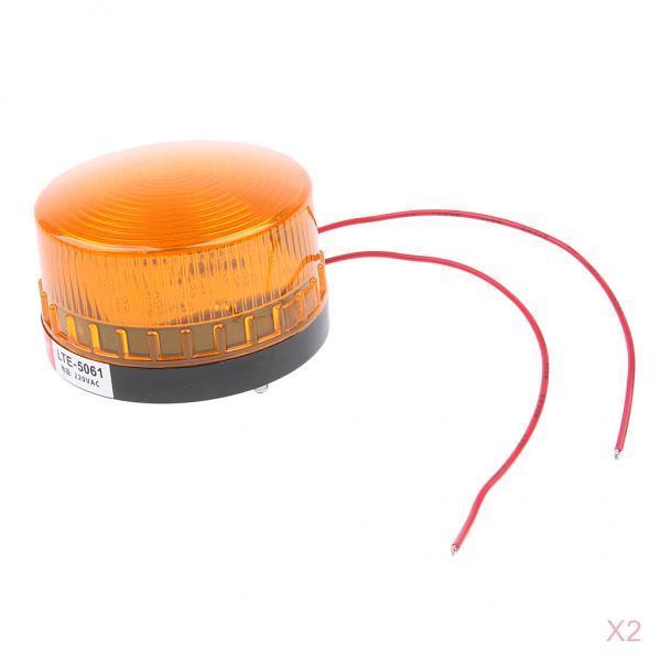 2Pcs 220V Emergency LED Flashing Strobe Signal Warning Light Beacon Workshop