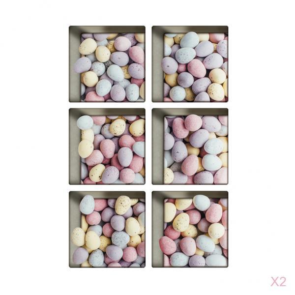 12pcs 3D Effect Non Slip and Waterproof Bathtub Sticker Stone Pattern