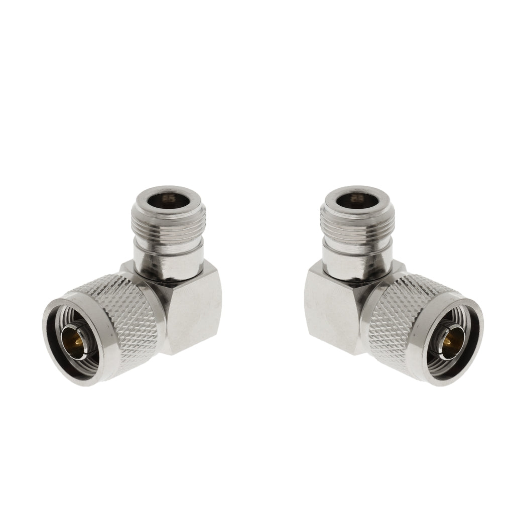 2x N Type Male to Female Adapter Connector M/F Right Angle RF Coax Adapter