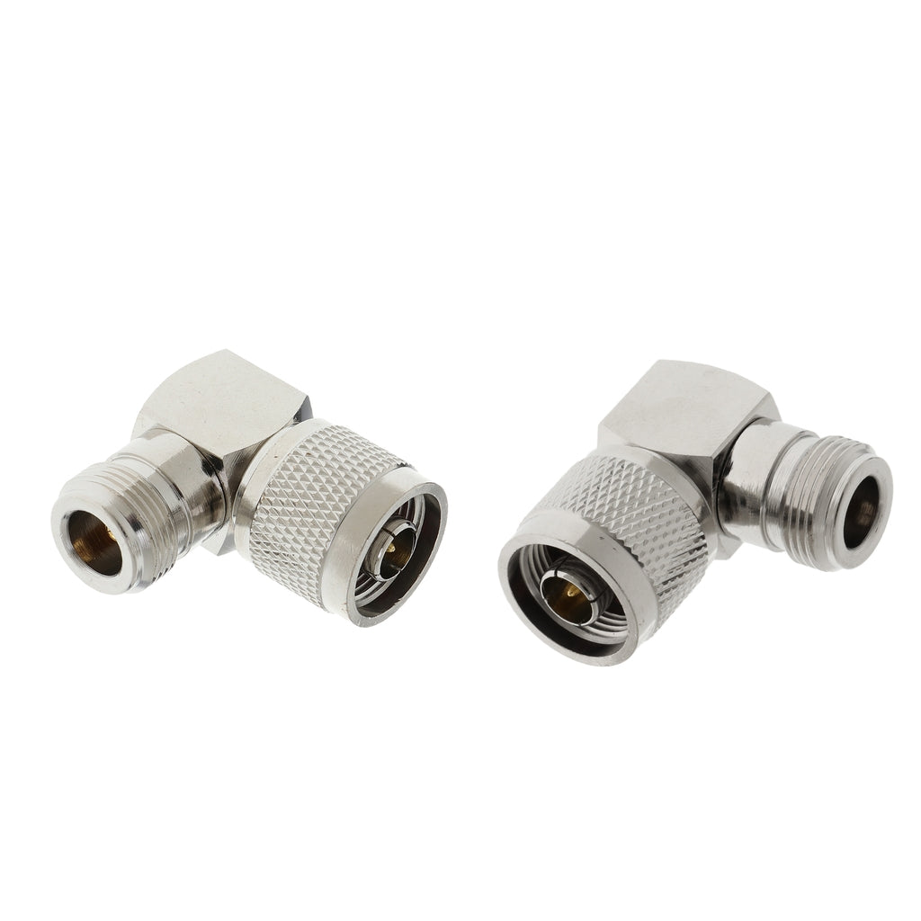 2x N Type Male to Female Adapter Connector M/F Right Angle RF Coax Adapter