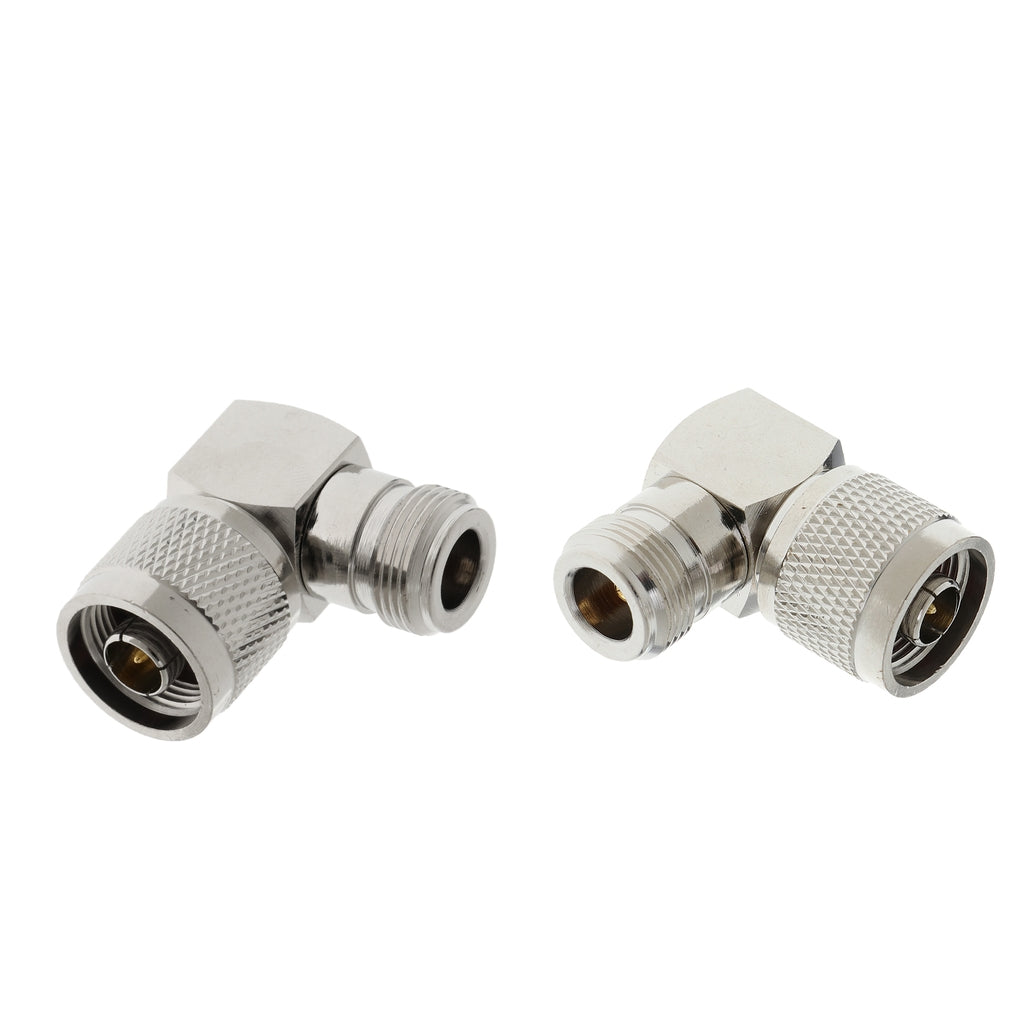 2x N Type Male to Female Adapter Connector M/F Right Angle RF Coax Adapter