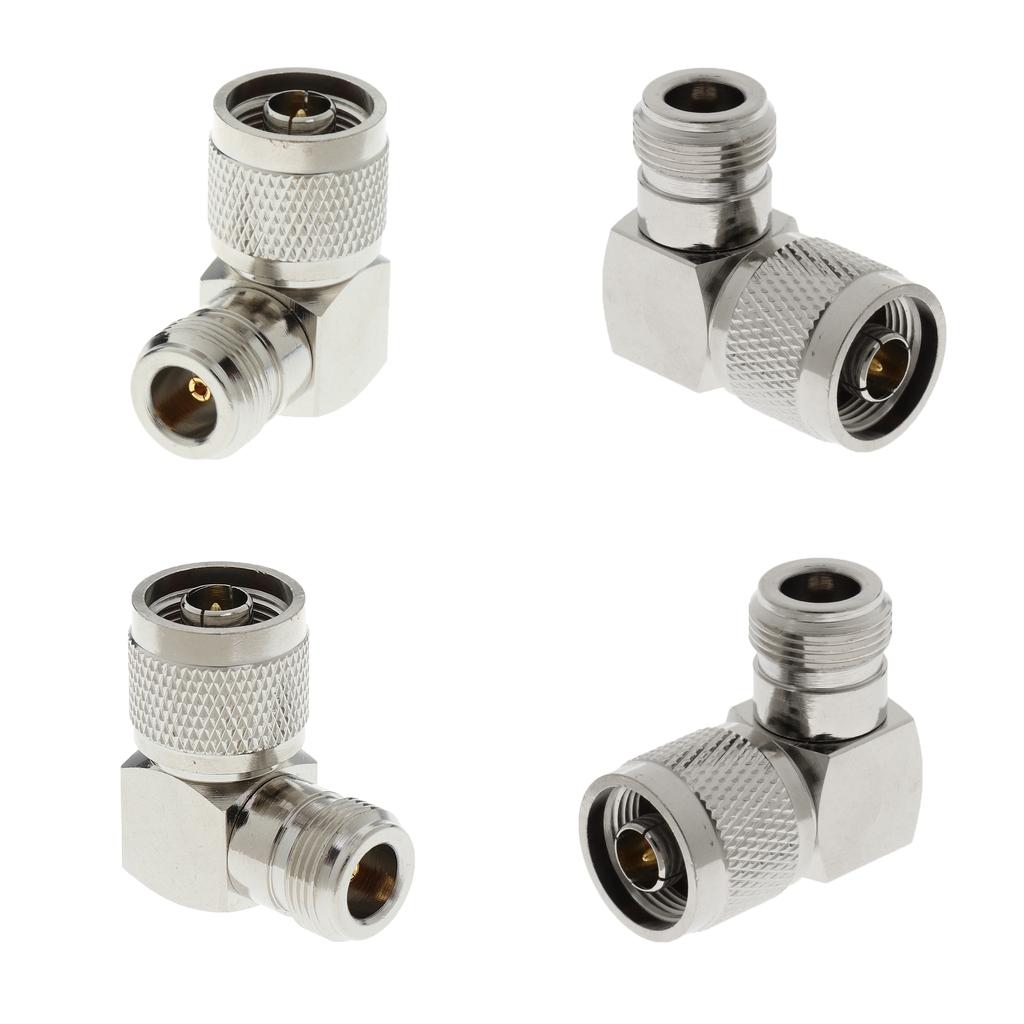 4x N Type Male to Female Adapter Connector M/F Right Angle RF Coax Adapter