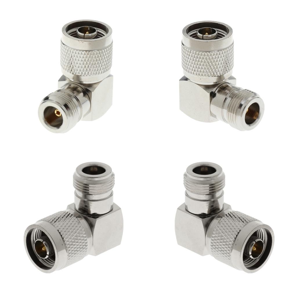 4x N Type Male to Female Adapter Connector M/F Right Angle RF Coax Adapter