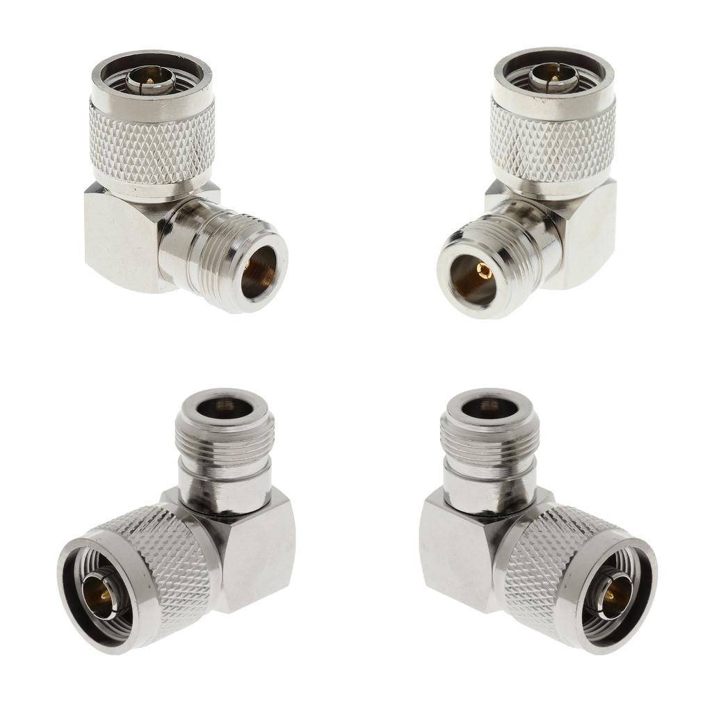 4x N Type Male to Female Adapter Connector M/F Right Angle RF Coax Adapter